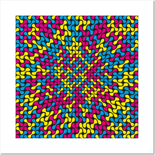 Warped Metaballs Pattern (CMYK) Posters and Art